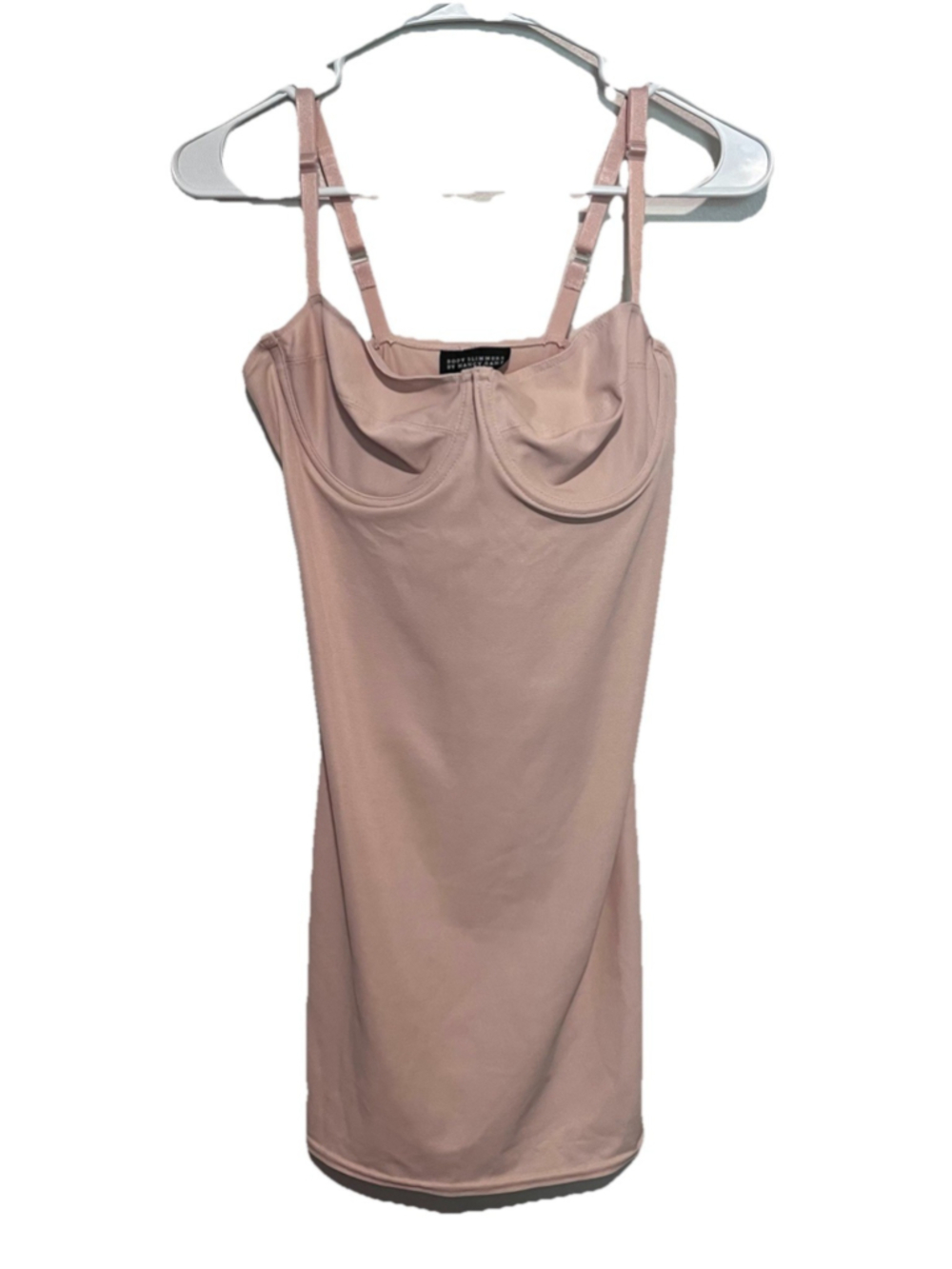 Body Slimmers By Nancy Ganz Underwire Bra Full Slip 36B Nude Beige Shape Wear